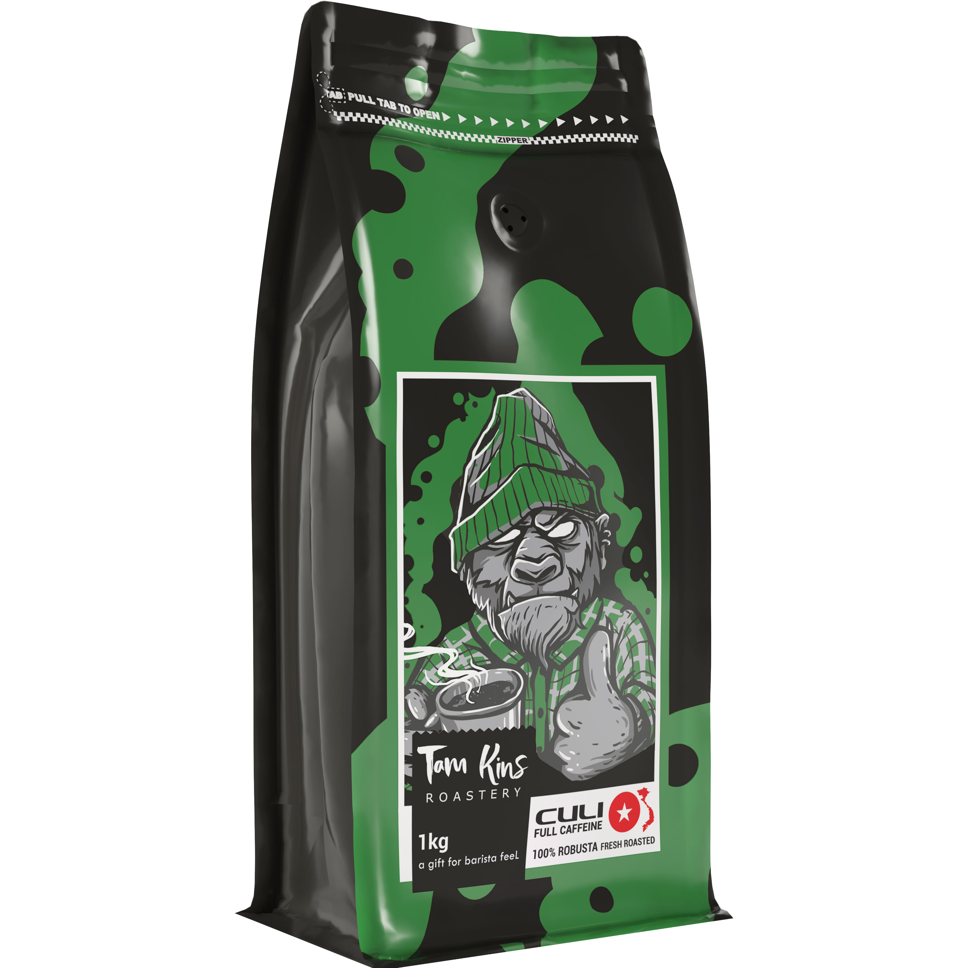 دانه قهوه 70% روبوستا کولی سبز(1 کیلوگرم)